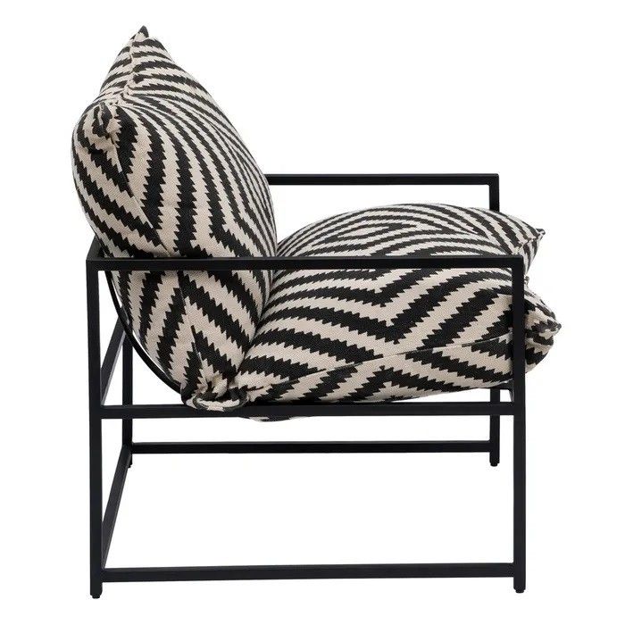 Sillón Moderno Blanco Negro, 70 Cm