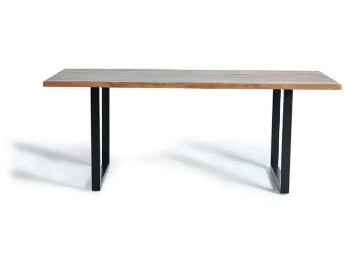 Mesa Comedor Madera Natural Metal, 160 Cm