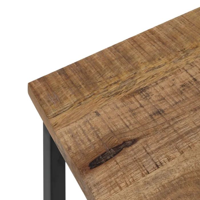 S/2 Mesa Centro Cuadrada Natural Madera Metal, 60 X 60 X 42 Cm