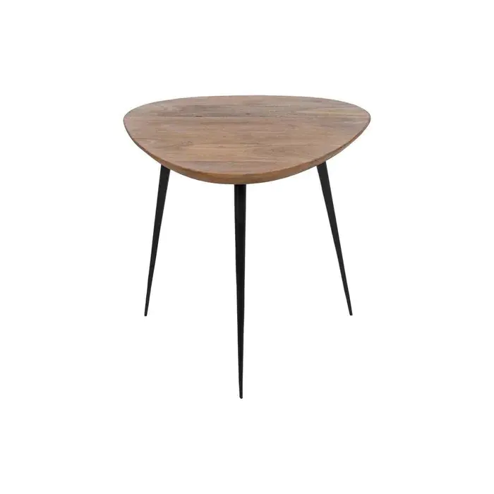 S/3 Mesa Centro Natural Madera Metal, 86 X 81 X 43 Cm