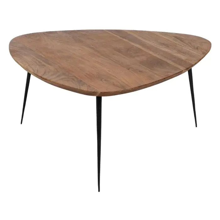 S/3 Mesa Centro Natural Madera Metal, 86 X 81 X 43 Cm