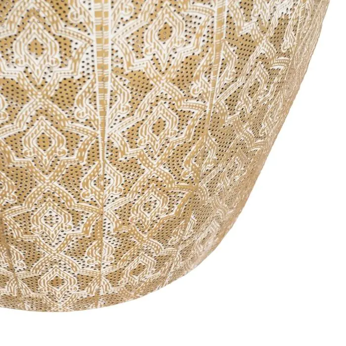 Mesa Auxiliar Ovalada Metal Oro Blanco, 49 Cm