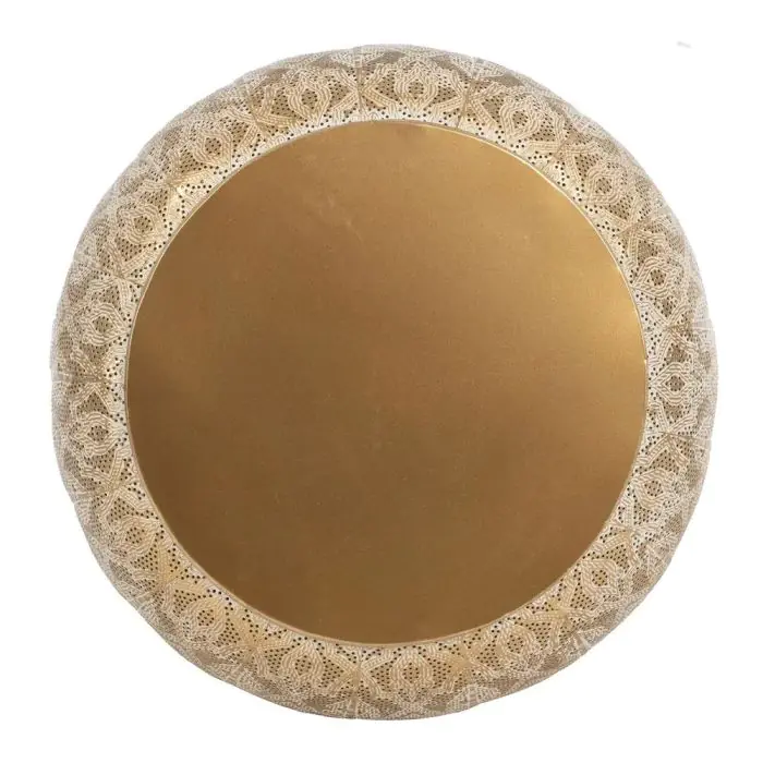 Mesa Auxiliar Ovalada Metal Oro Blanco, 49 Cm