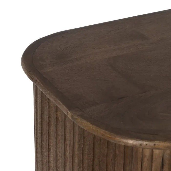 Aparador Curvo Diseño Esterillado Madera Mango, 152 Cm