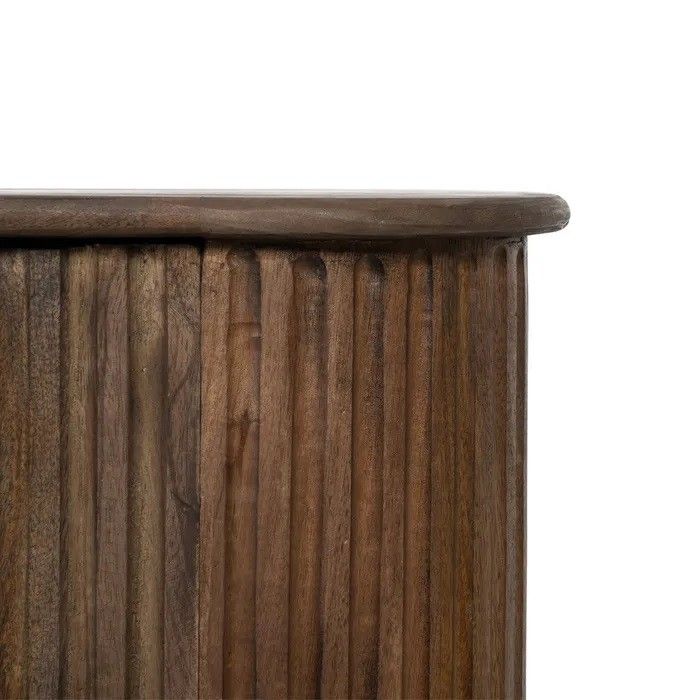 Aparador Curvo Diseño Esterillado Madera Mango, 152 Cm