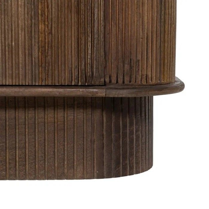 Aparador Curvo Diseño Esterillado Madera Mango, 152 Cm