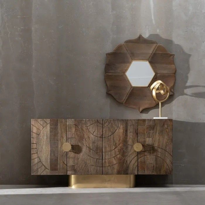 Mueble Aparador Vintage Inspiración Art Decó Tallado, 153 Cm