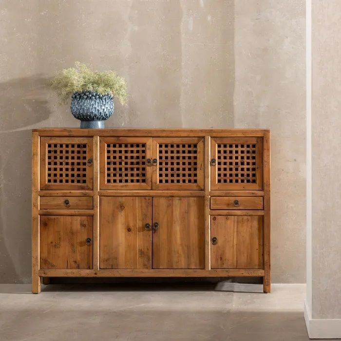 Aparador Natural Madera Pino, 153 X 37 X 104 Cm