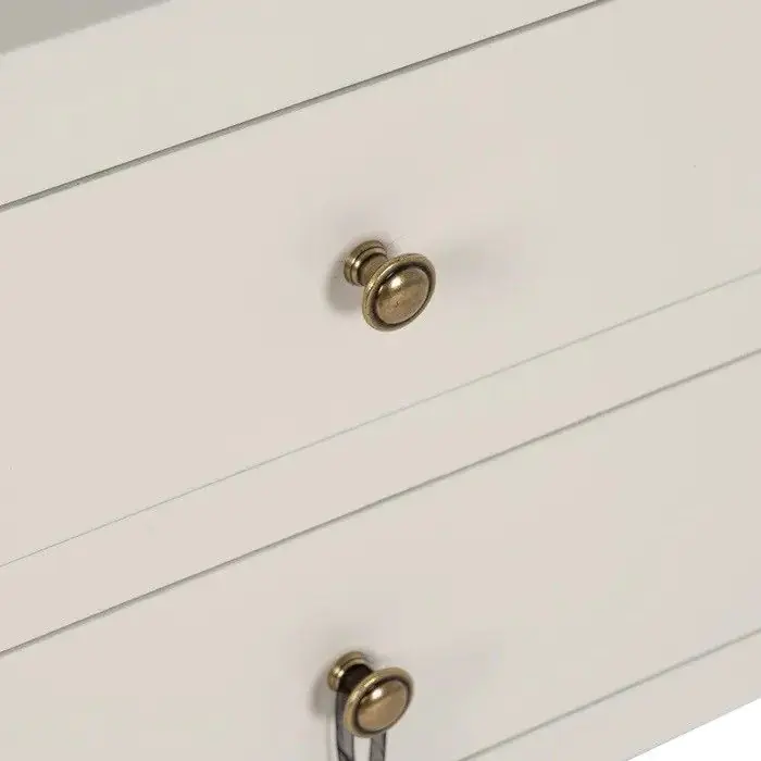 Mesita de Noche Blanca Madera Abeto, 45 X 30 X 66 Cm