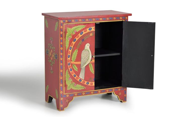 Cómoda Mango Multicolor Pintado 2 Puertas, 75 Cm