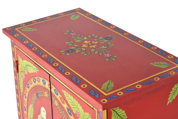 Cómoda Mango Multicolor Pintado 2 Puertas, 75 Cm