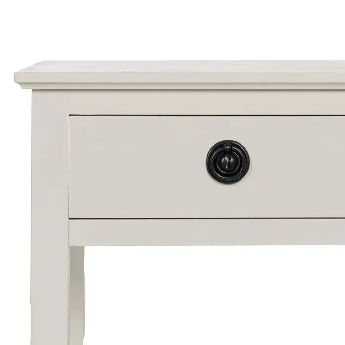 Mesita de Noche Blanco Madera Pino, 40 Cm