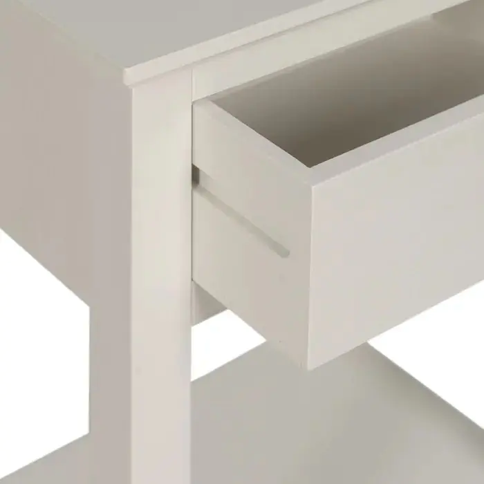 Mesita de Noche Blanco Madera Pino, 40 Cm