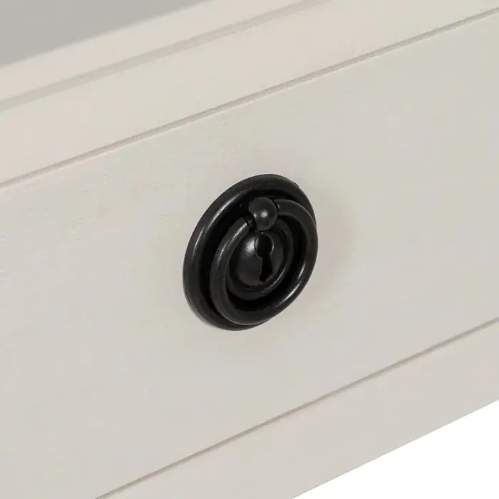 Mesita de Noche Blanco Madera Pino, 40 Cm
