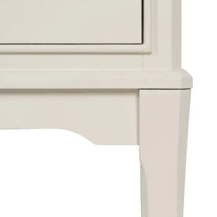 Mesita de Noche Blanca Madera Pino, 43 X 33 X 60 Cm