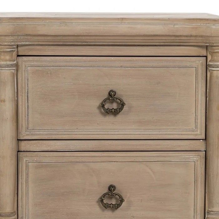 Mesita de Noche Natural Madera Abeto, 48 X 38 X 56 Cm