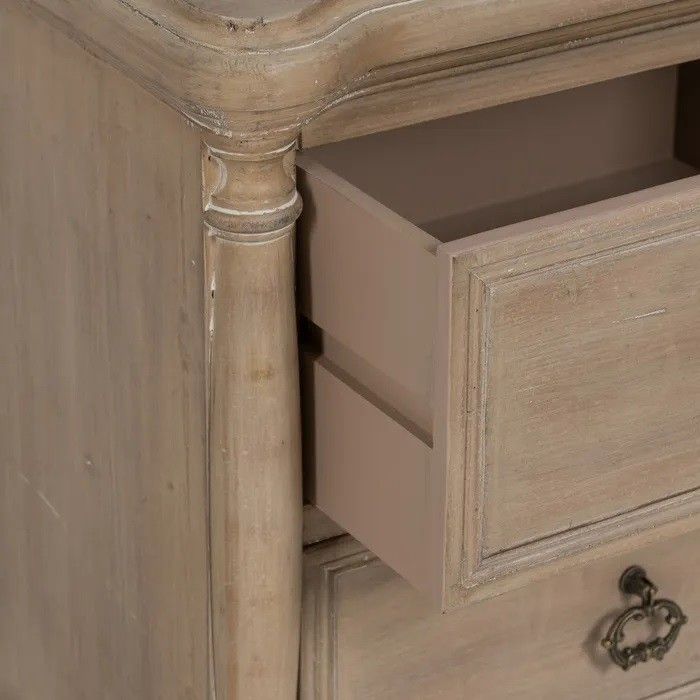 Mesita de Noche Natural Madera Abeto, 48 X 38 X 56 Cm