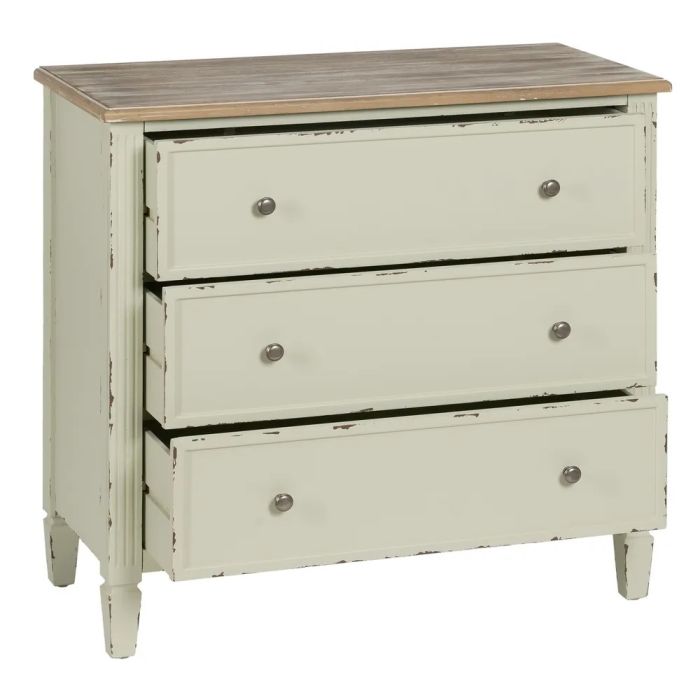 Cómoda Beige Madera Abeto 90 X 42 X 85 Cm