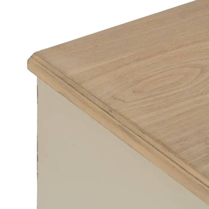 Mesita De Noche Madera Crema 3 cajones, 61 Cm