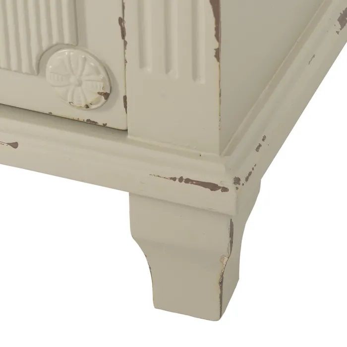 Mesita De Noche Madera Crema 3 cajones, 61 Cm