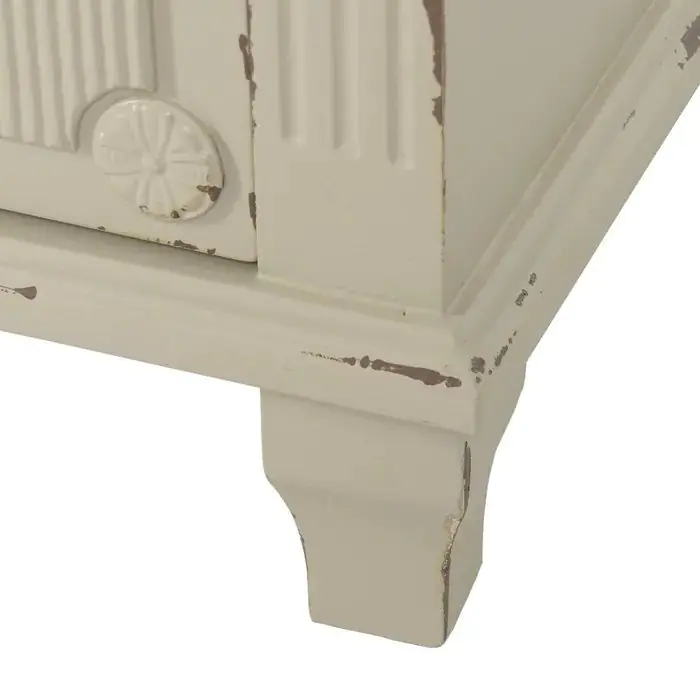 Mesita De Noche Madera Crema 3 cajones, 61 Cm