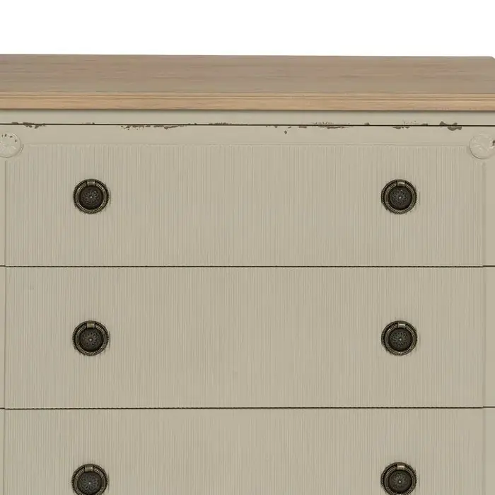 Cómoda Crema Madera Abeto 90 X 42 X 85 Cm