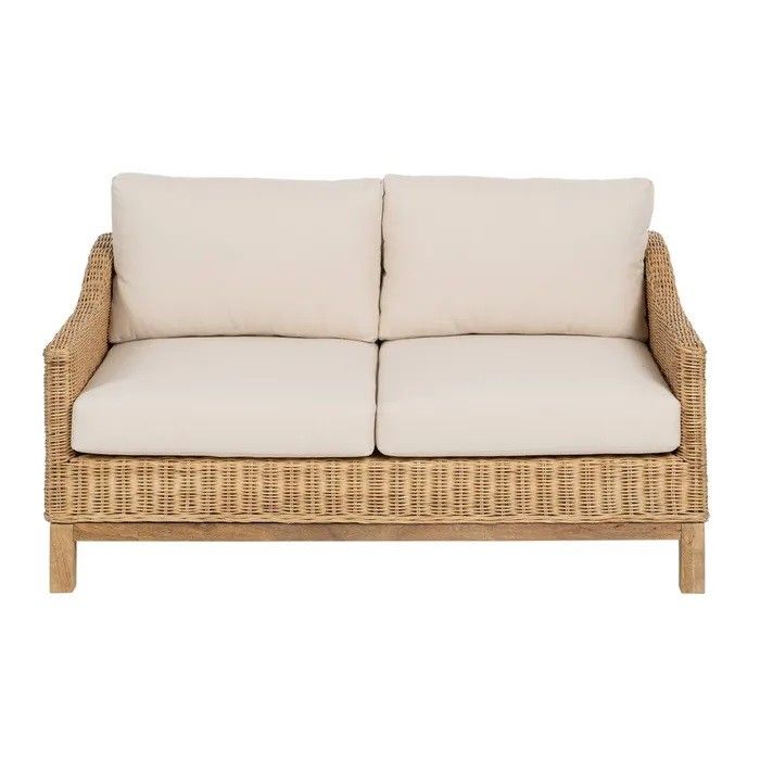 Sofá Exterior Fibra Natural Madera Mango 141 X 86 X 62 Cm