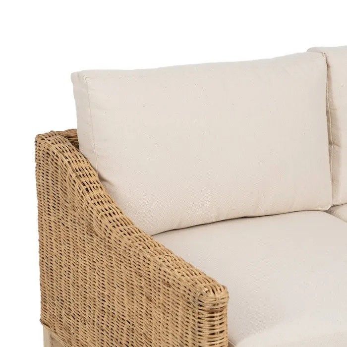 Sofá Exterior Fibra Natural Madera Mango 141 X 86 X 62 Cm