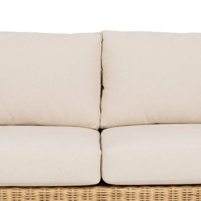 Sofá Exterior Fibra Natural Madera Mango 141 X 86 X 62 Cm