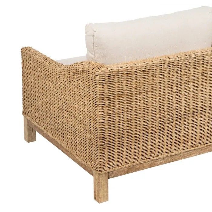 Sofá Exterior Fibra Natural Madera Mango 141 X 86 X 62 Cm