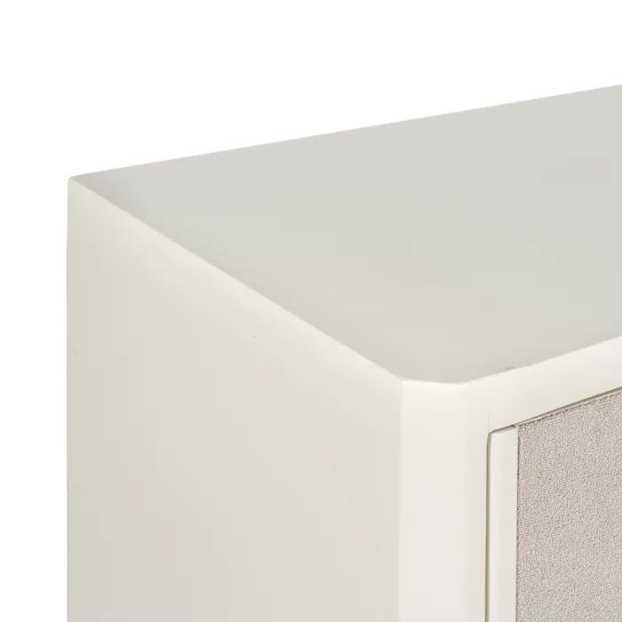 Aparador Blanco-Beige Madera Abeto Madera Fresno, 177 X 40 X 84 Cm