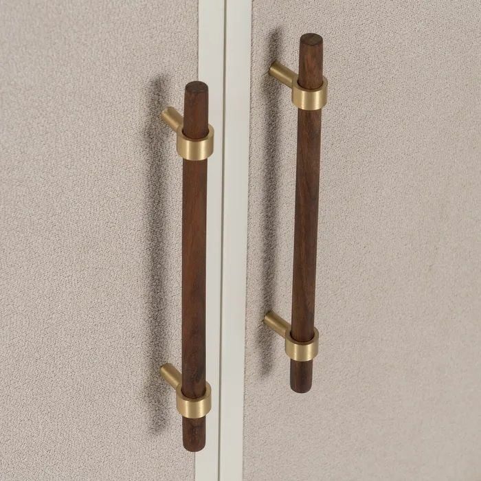 Aparador Blanco-Beige Madera Abeto Madera Fresno, 177 X 40 X 84 Cm