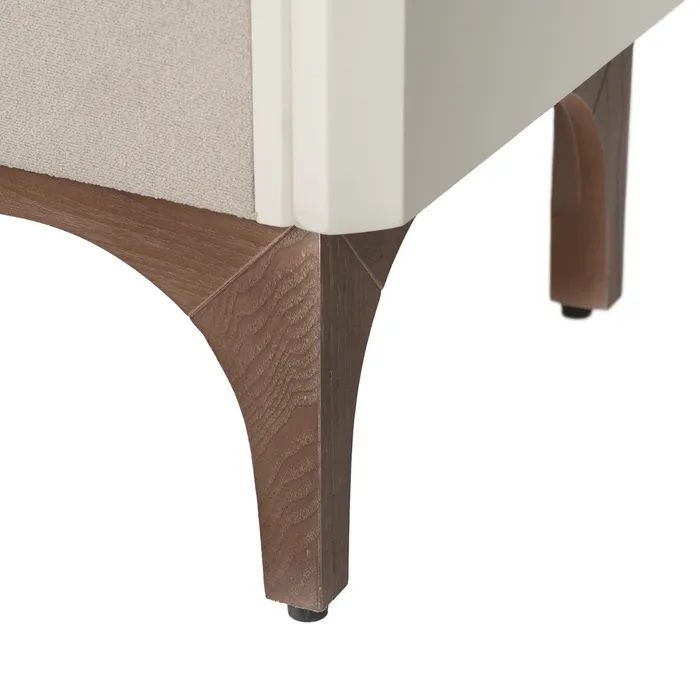 Aparador Blanco-Beige Madera Abeto Madera Fresno, 177 X 40 X 84 Cm