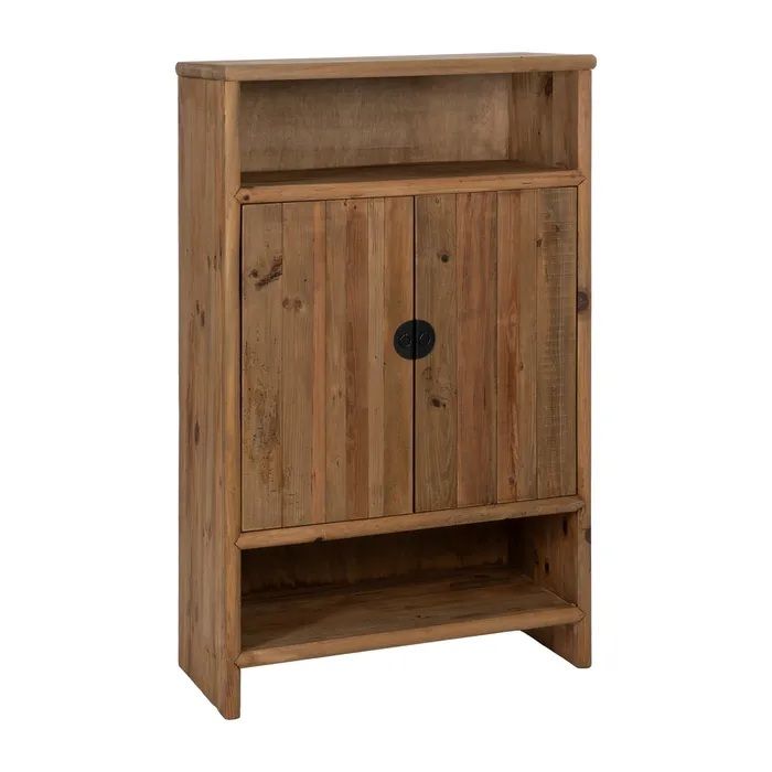Armario estilo oriental de madera de pino reciclada natural.