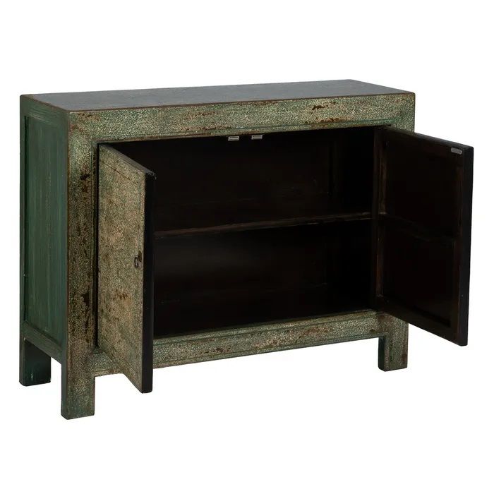 Aparador Madera Pino Verde Envejecido, 117 X 38 X 90 Cm