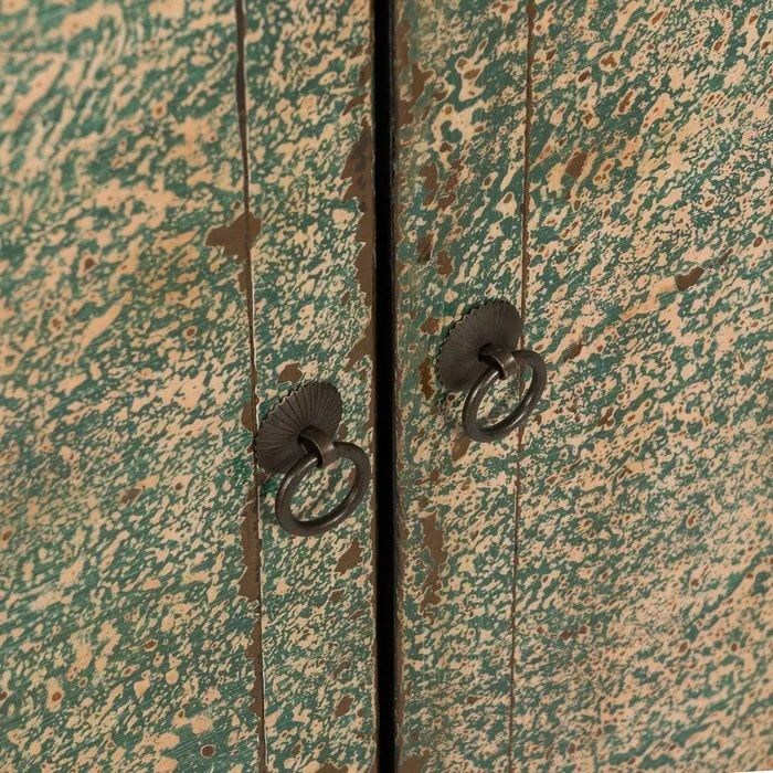 Aparador Madera Pino Verde Envejecido, 117 X 38 X 90 Cm