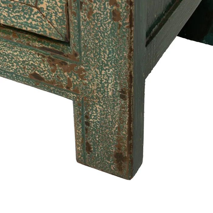 Aparador Madera Pino Verde Envejecido, 117 X 38 X 90 Cm