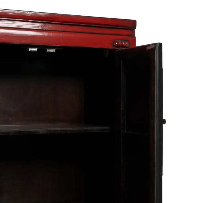 Armario Rojo Madera Pino Reciclada 83,50 X 45 X 195 Cm