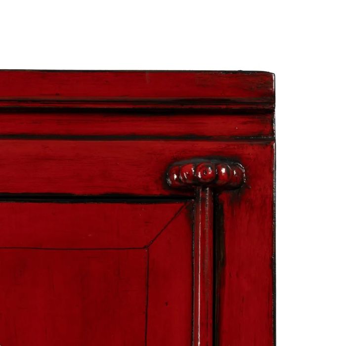Armario Rojo Madera Pino Reciclada 83,50 X 45 X 195 Cm
