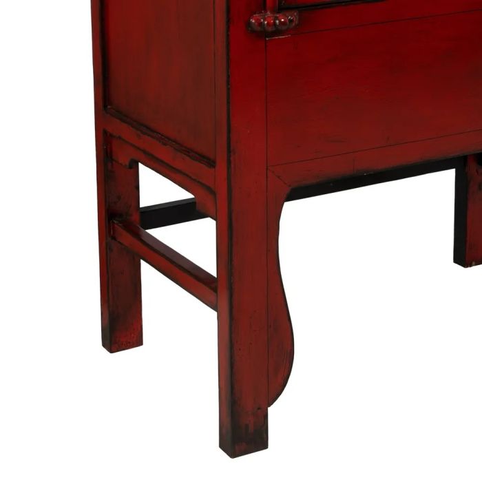 Armario Rojo Madera Pino Reciclada 83,50 X 45 X 195 Cm