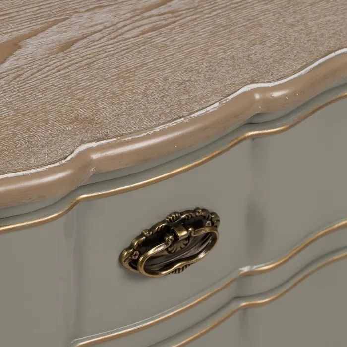 Mesita Noche Madera Abeto Taupe, 50 X 35 X 60 Cm