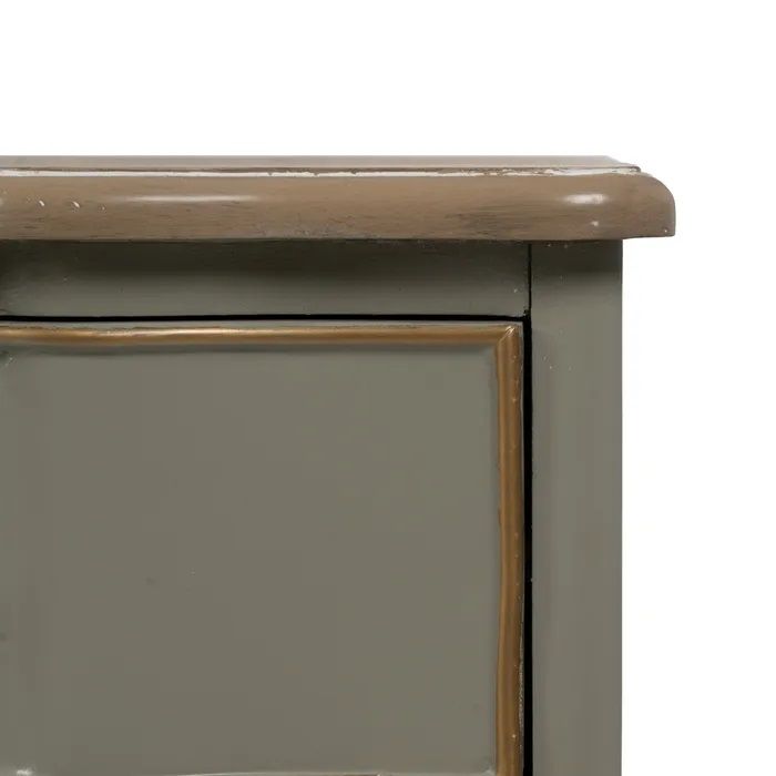 Mesita Noche Madera Abeto Taupe, 50 X 35 X 60 Cm