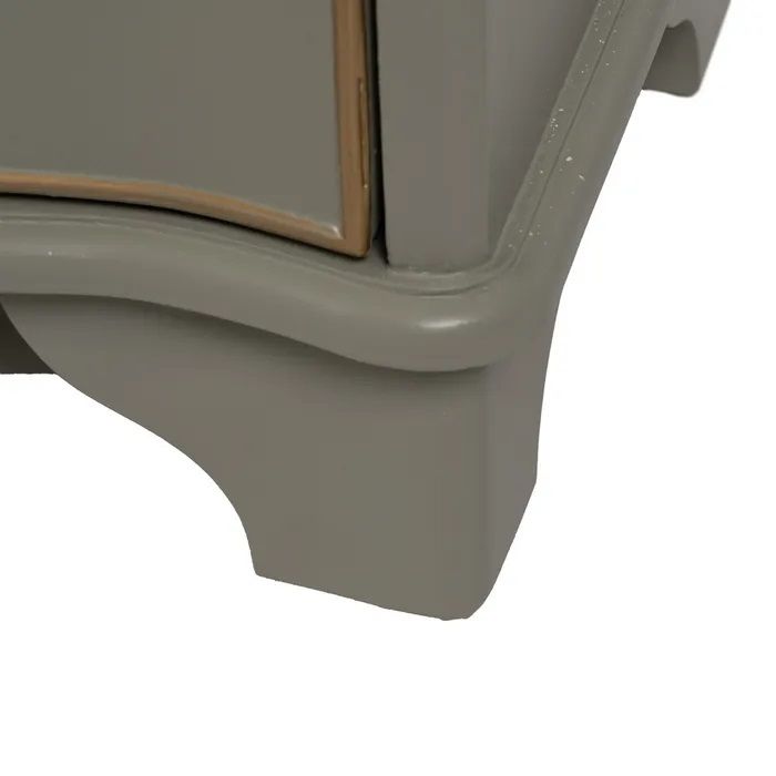 Mesita Noche Madera Abeto Taupe, 50 X 35 X 60 Cm