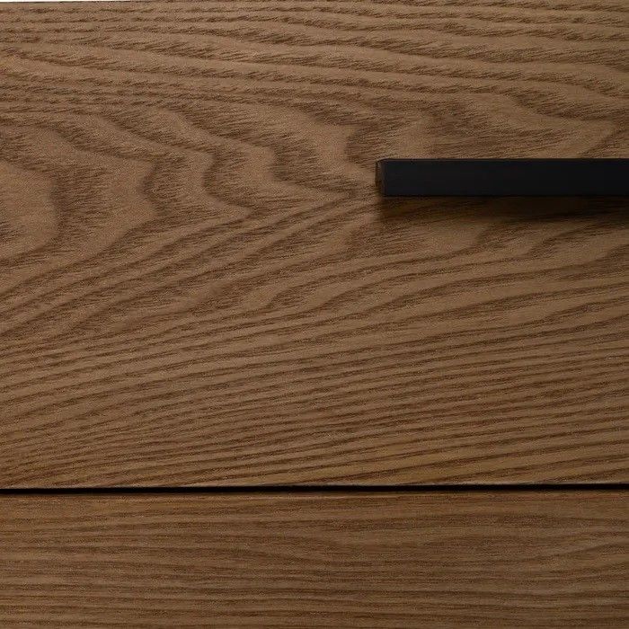 Armario Líneas Negro Natural Madera Fresno Hierro, 104 X 53 X 203 Cm