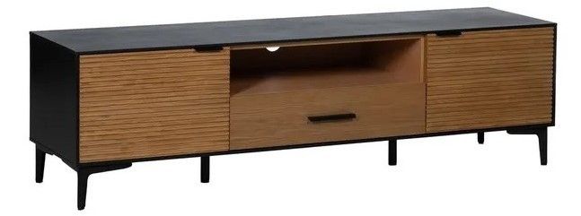 Mueble TV Listones Negro Natural