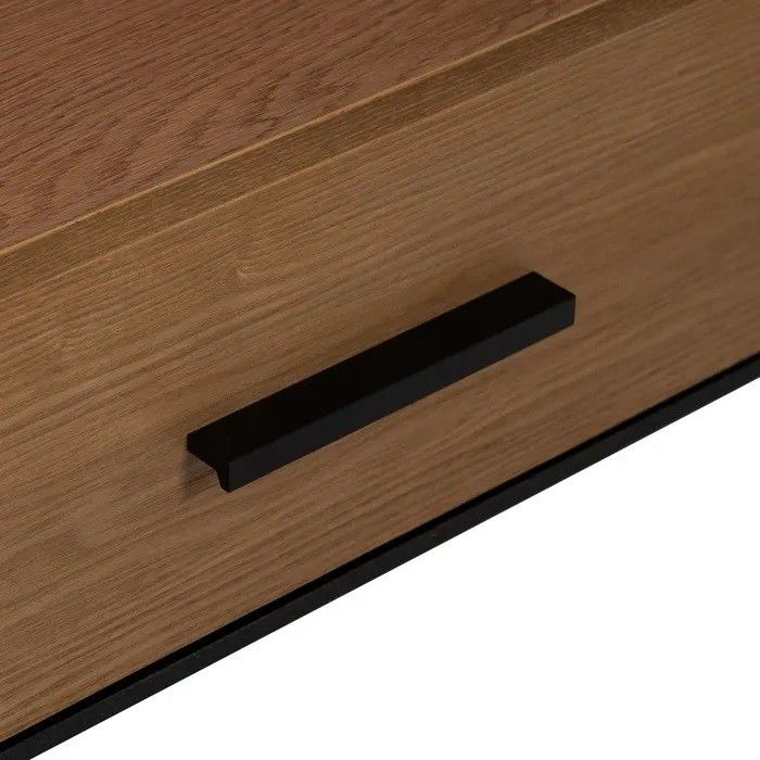 Mueble TV Negro Natural Madera Fresno, 154 X 40 X 44 Cm