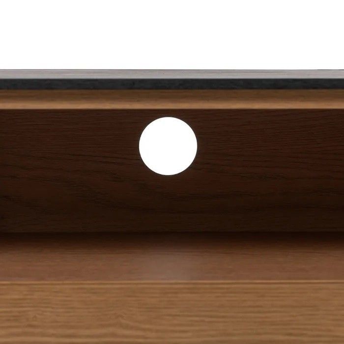 Mueble TV Negro Natural Madera Fresno, 154 X 40 X 44 Cm