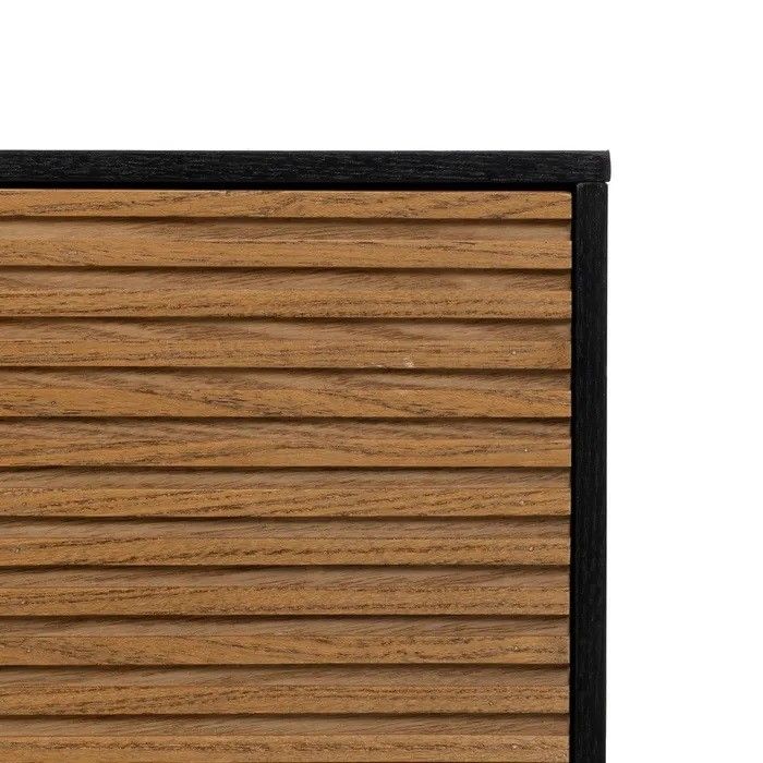 Mueble TV Negro Natural Madera Fresno, 154 X 40 X 44 Cm