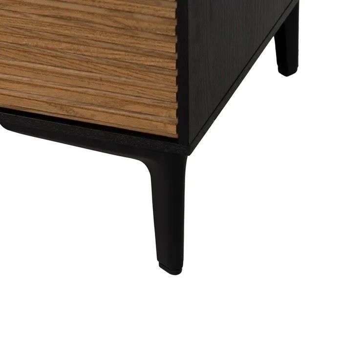 Mueble TV Negro Natural Madera Fresno, 154 X 40 X 44 Cm