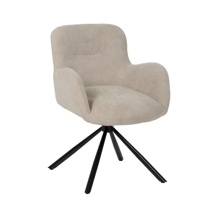 Silla Giratoria Tapizado Beige Metal, 62 X 65 X 82 Cm